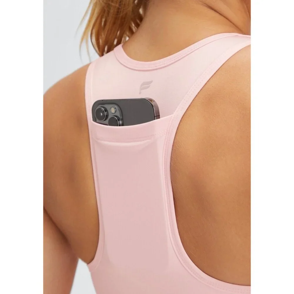 •SOLD•FABLETICS Light Pink On-The-Go Medium Impact Racerback Sports Bra Medium - Picture 3 of 8